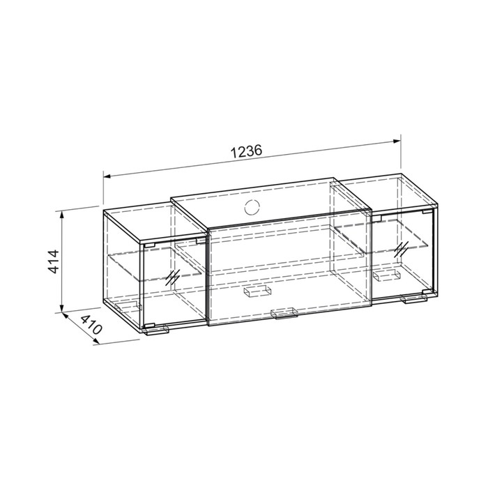 Тумба ТВ Катрин Ясень шимо темный/светлый