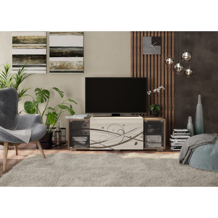 Тумба ТВ Катрин Ясень шимо темный/светлый