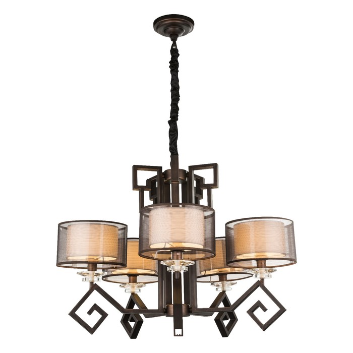 Люстра подвесная JUAN 5x40Вт E14 антик 75x75см