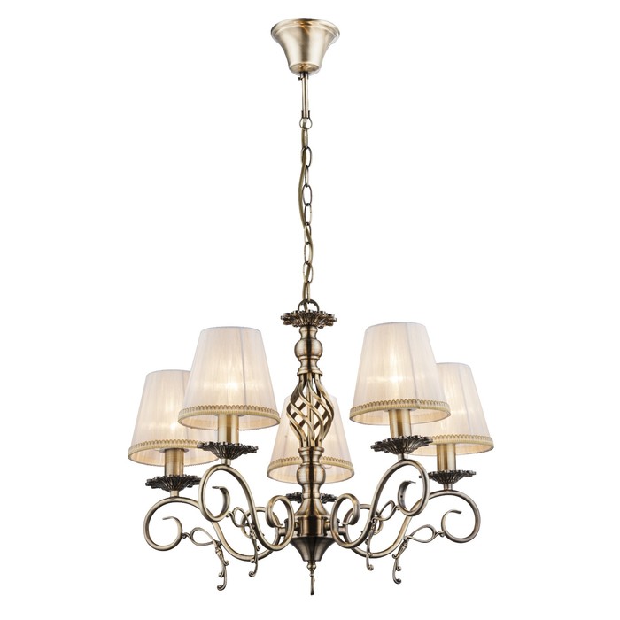 Люстра подвесная GENOVEVA III 5x60Вт E14 бронза 59x59x100см