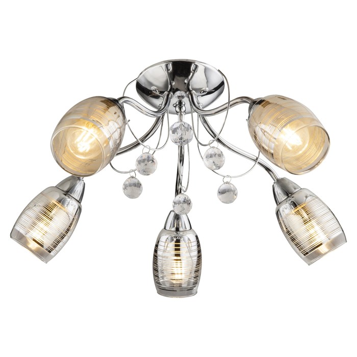 Люстра потолочная LILLY I 5x40Вт E14 хром 55x55x23см