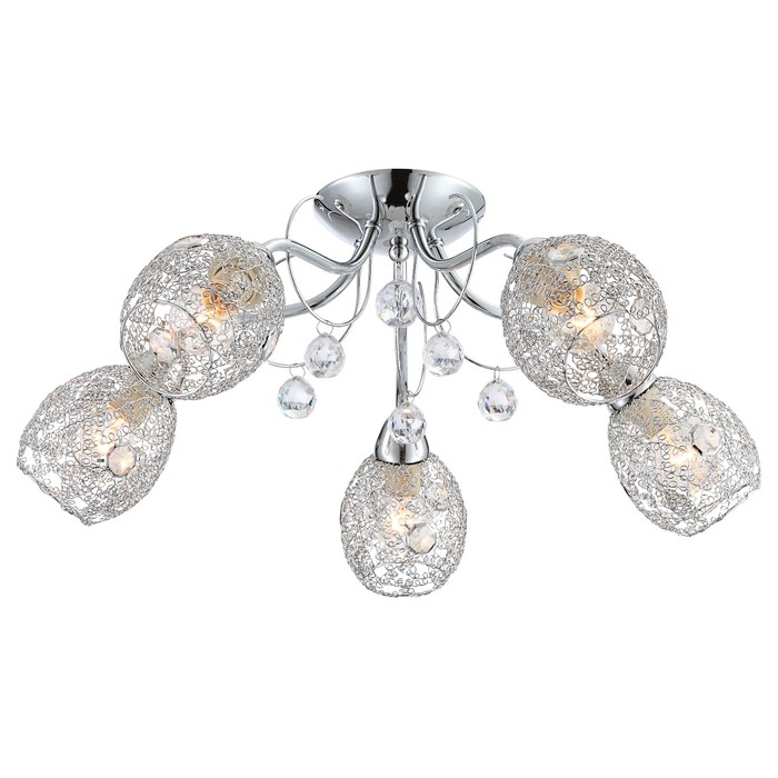 Люстра потолочная KORDULA 5x40Вт E14 хром 54x54x22см