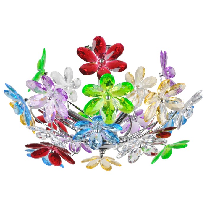 Люстра потолочная RAINBOW 3x40Вт E14 хром 46x46x27см