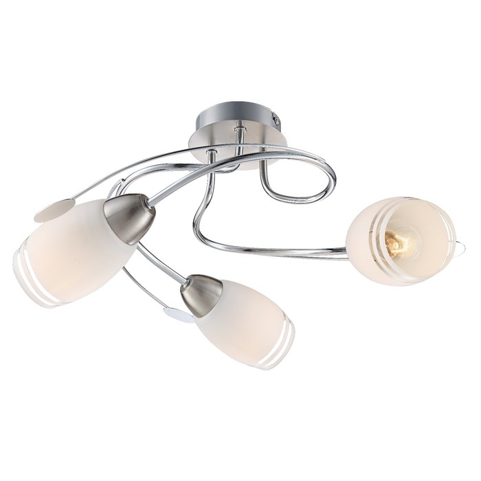 Люстра потолочная BOSPORUS 3x40Вт E14 матовый никель 42x42x20см