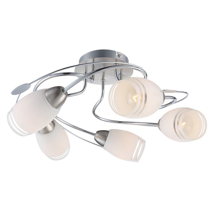 Люстра потолочная BOSPORUS 5x40Вт E14 матовый никель 44x44x20см