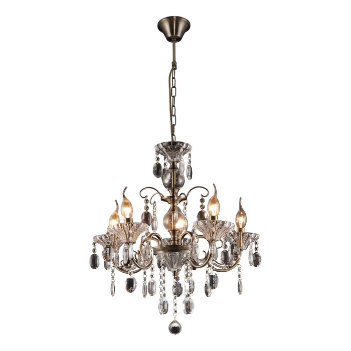 Люстра подвесная Yolanda 5x40Вт E14 античная бронза 58x58x157см