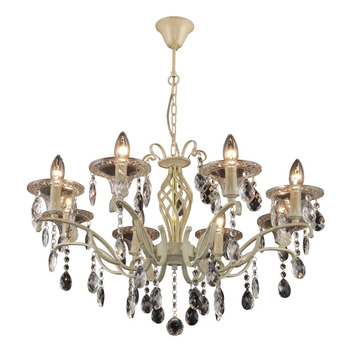 Люстра подвесная Zoe 8x40Вт E14 слоновая кость 71x71x152см