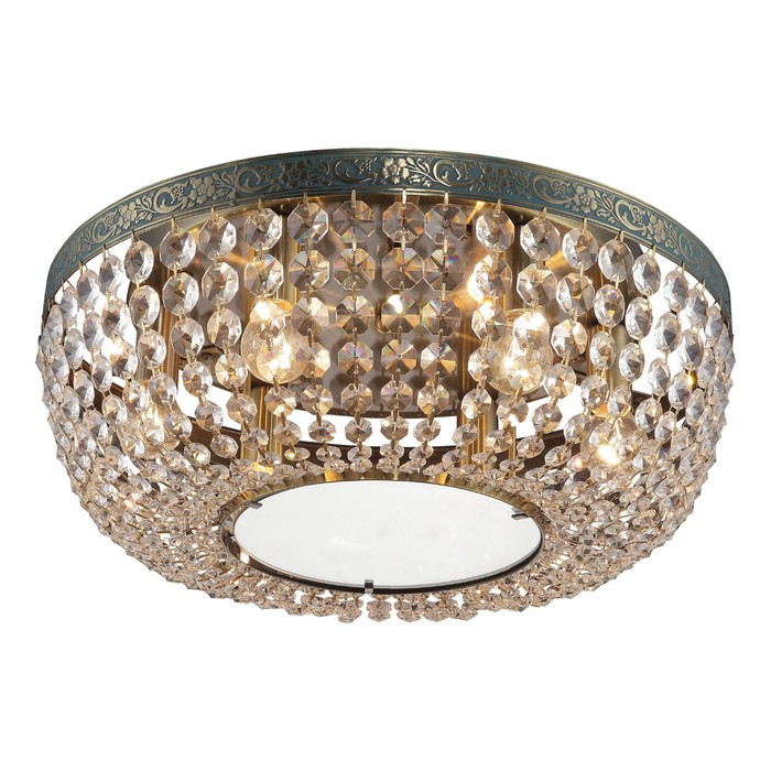 Люстра потолочная Virginia 6x40Вт E14 античная латунь 46,5x46,5x10см