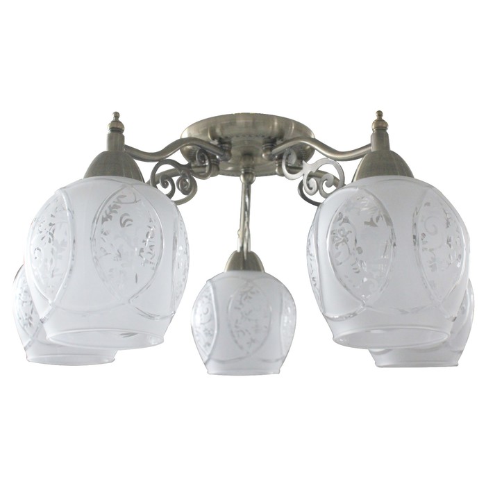 Люстра потолочная Lora 5x40Вт E27 античная бронза 58x58x25см