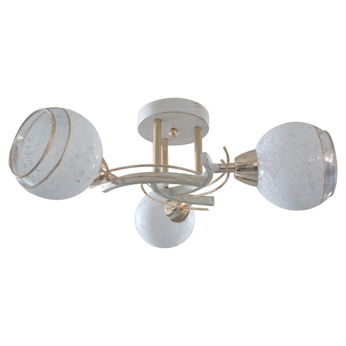 Люстра потолочная Leona 3x40Вт E14 белая патина, золотой 50x50x18см