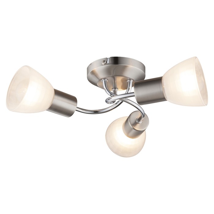 Люстра потолочная CUARTO 3x40Вт E14 матовый никель 37x37x11см