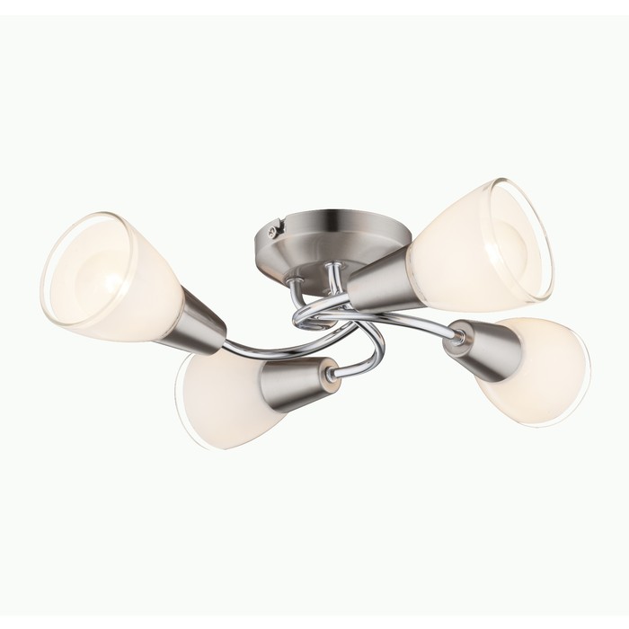 Люстра потолочная CUARTO 4x40Вт E14 матовый никель 37x37x10,5см