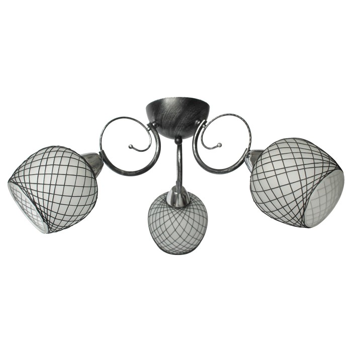 Люстра потолочная Gloria 3x40Вт E27 черный, хром 58x58x25см