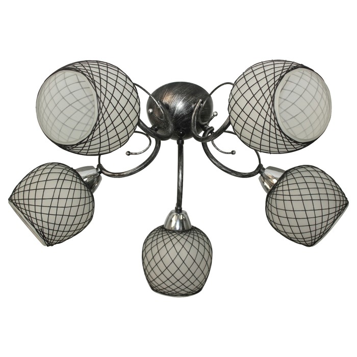 Люстра потолочная Gloria 5x40Вт E27 черный, хром 58x58x25см