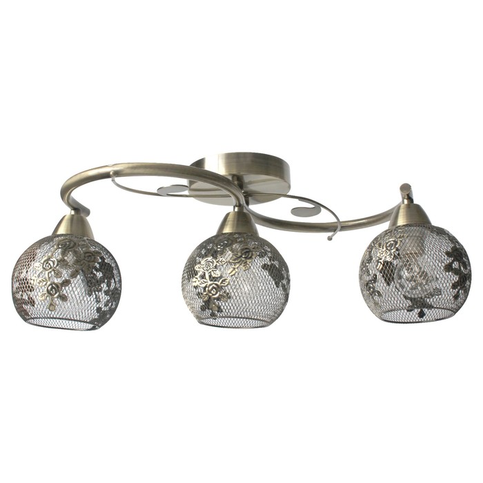 Люстра потолочная Georgia 3x40Вт E14 античная бронза 52x32x19см