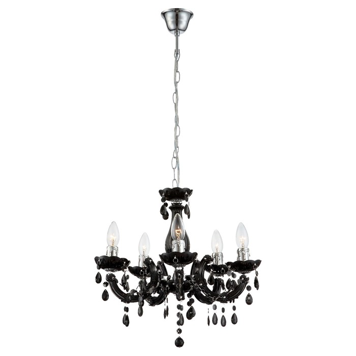 Люстра подвесная CUIMBRA II 5x40Вт E14 черный 44x44x128см