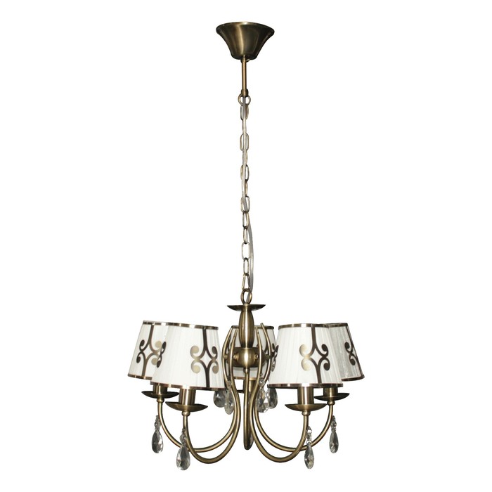 Люстра подвесная Dorris 5x40Вт E14 античная бронза 52x52x80см