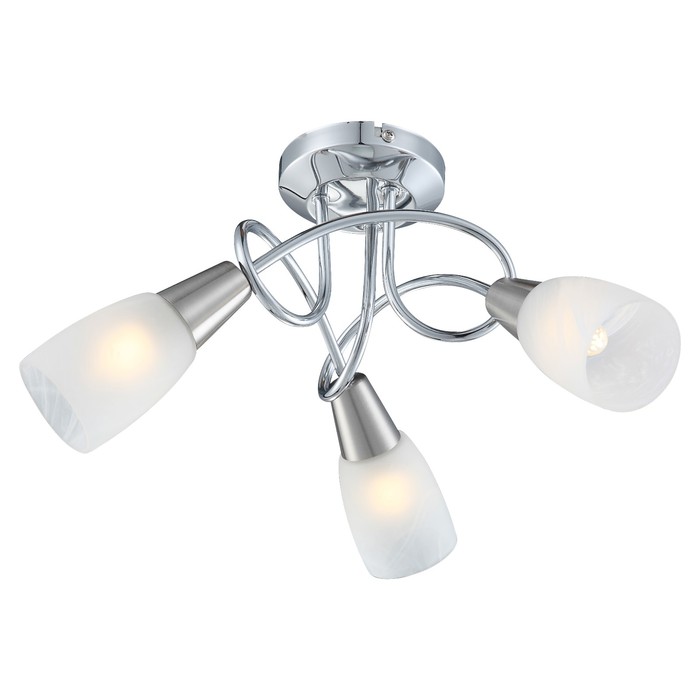 Люстра потолочная TIMON 3x40Вт E14 матовый никель 38x38x21см