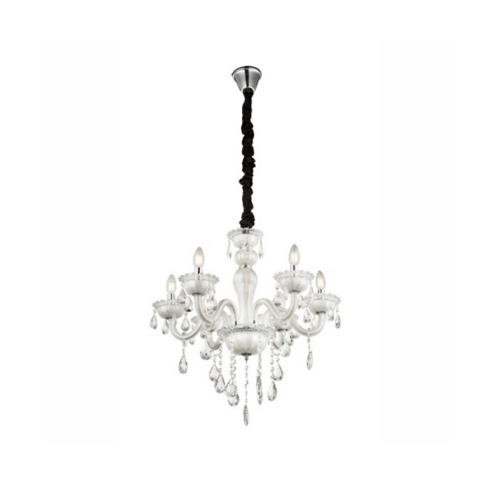 Люстра подвесная TEEJAY 6x40Вт E14 белый 61x61x150см