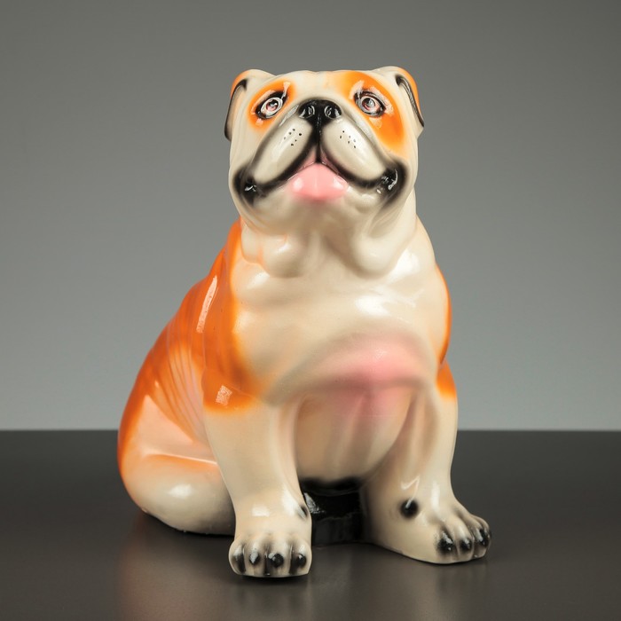Копилка "Собака Бульдог" белый, глянец