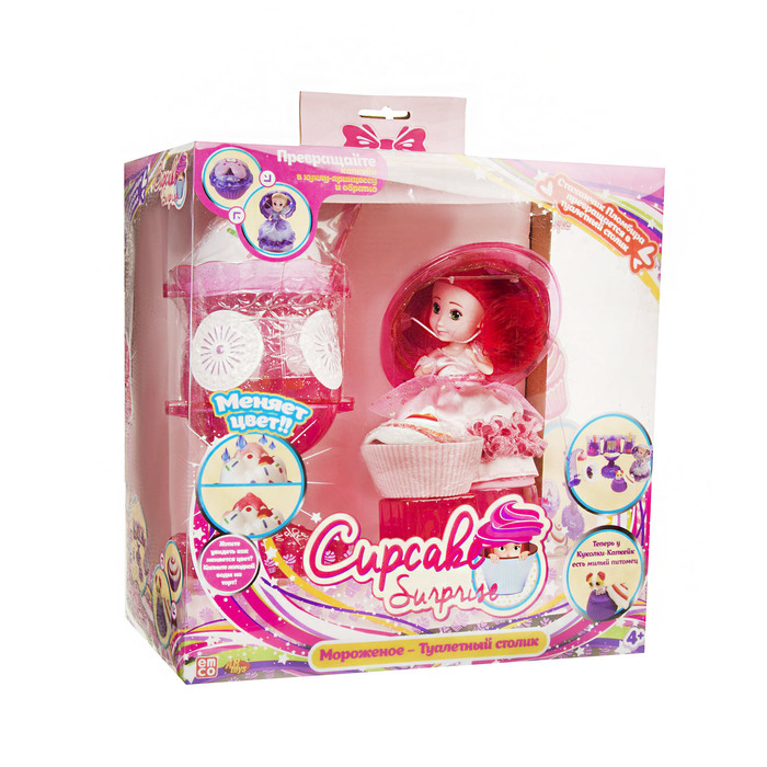 Набор "Мороженое-туалетный столик с куклой", "Капкейк с питомцем", МИКС