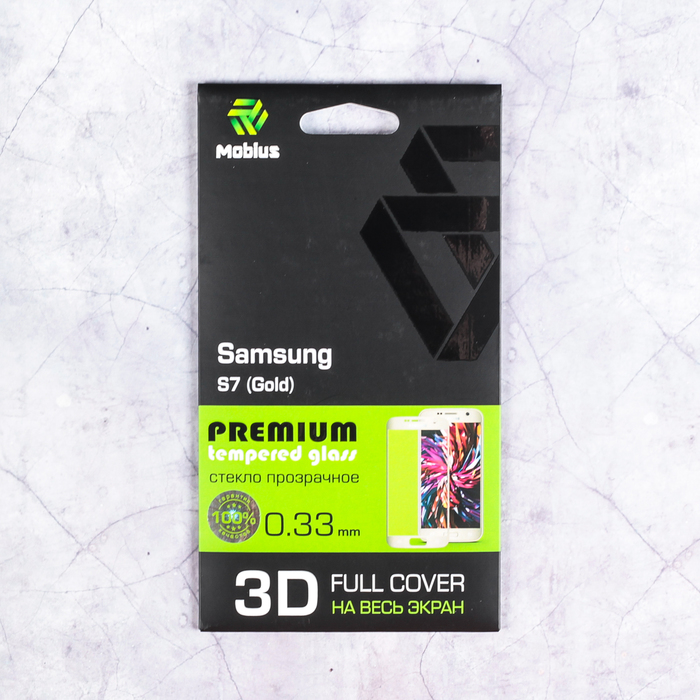 Защитное стекло Mobius для Samsung S7 3D Full Cover (Gold)