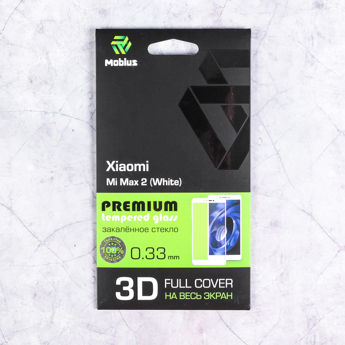 Защитное стекло Mobius для Xiaomi Mi Max 2 3D Full Cover (White)