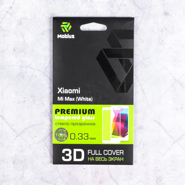 Защитное стекло Mobius для Xiaomi Mi Max 3D Full Cover (White)