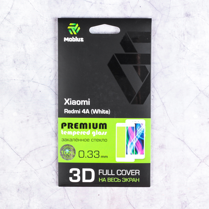 Защитное стекло Mobius для Xiaomi Redmi 4A 3D Full Cover (White)