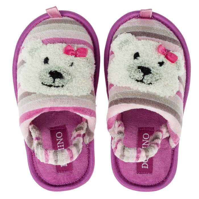 Тапочки детские Domino (арт.D-K313), цвет розовый/полоска, размер 25-26