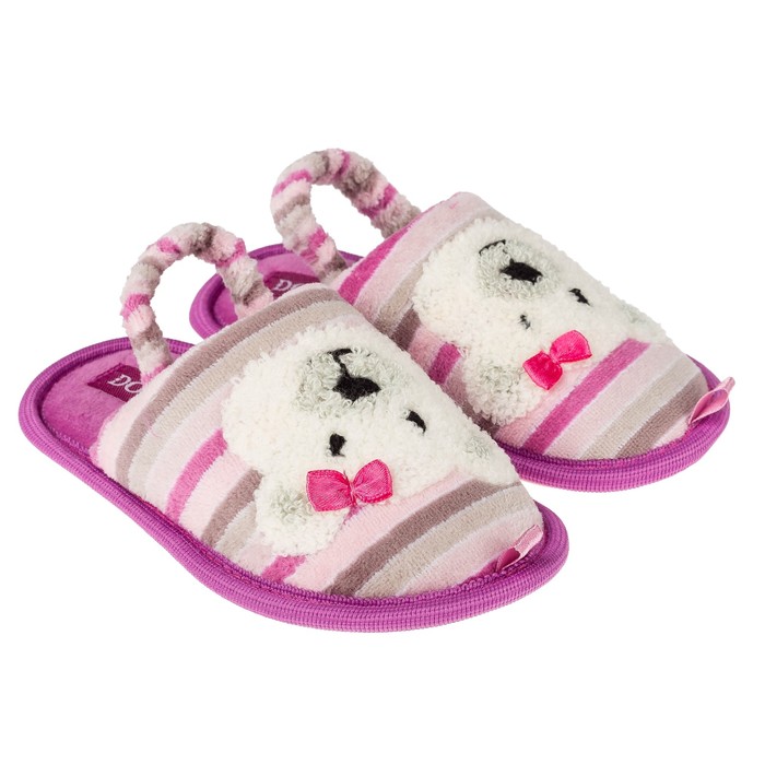 Тапочки детские Domino (арт.D-K313), цвет розовый/полоска, размер 25-26