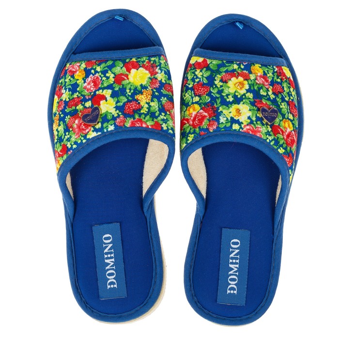 Тапочки женские Domino арт. D-EL78, цвет мульти/синий, размер 38-39