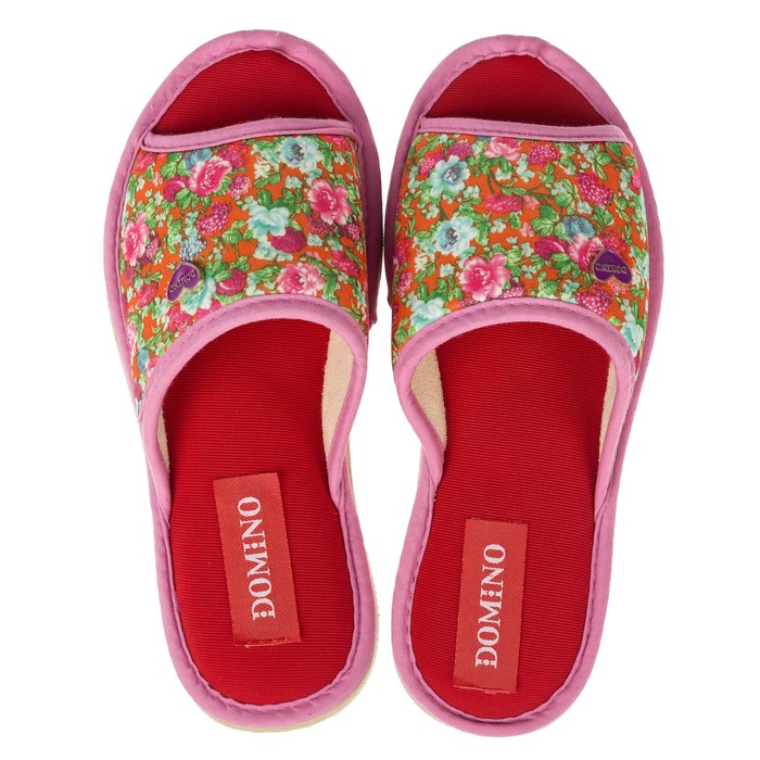 Тапочки женские Domino арт. D-EL78, цвет мульти/розовый, размер 36-37