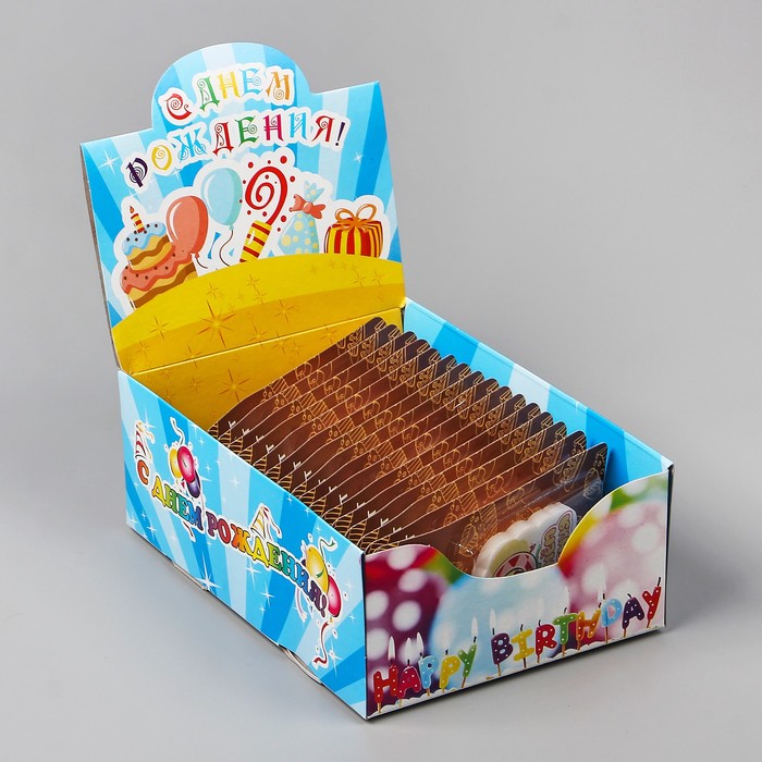 Шоу-бокс со свечами для торта цифры "Щенок" 16штук