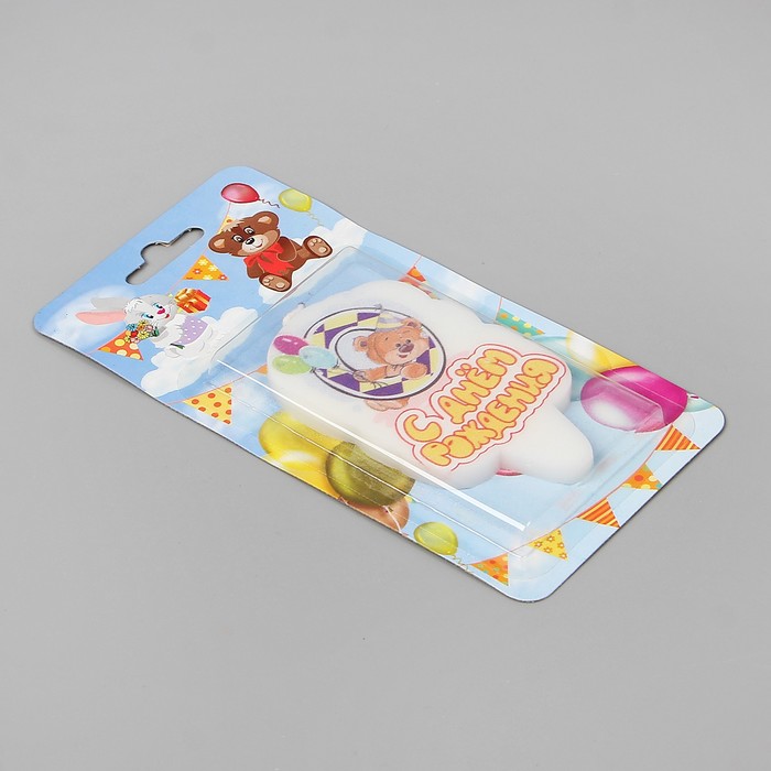 Свеча для торта цифра "Медвежонок" "0"