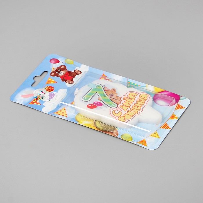 Свеча для торта цифра "Медвежонок" "7"