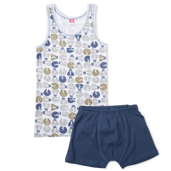 Комплект для мальчика (майка, трусы-боксеры), рост 140 см, цвет серый