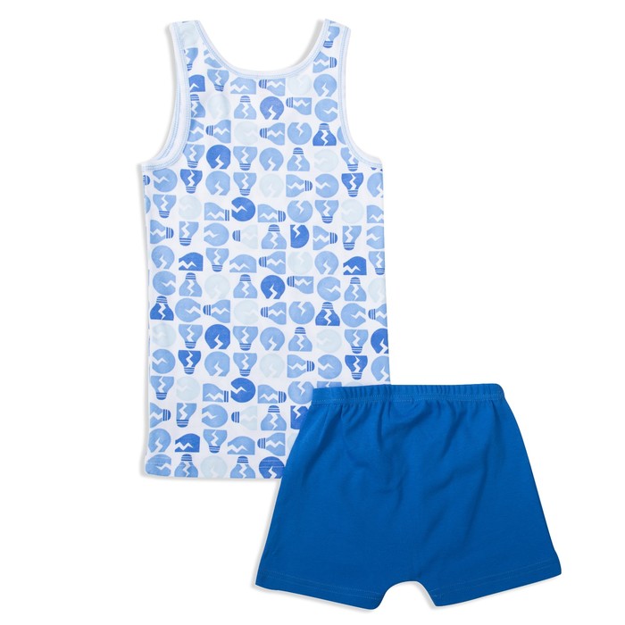 Комплект для мальчика (майка, трусы-боксеры), рост 134 см, цвет голубой