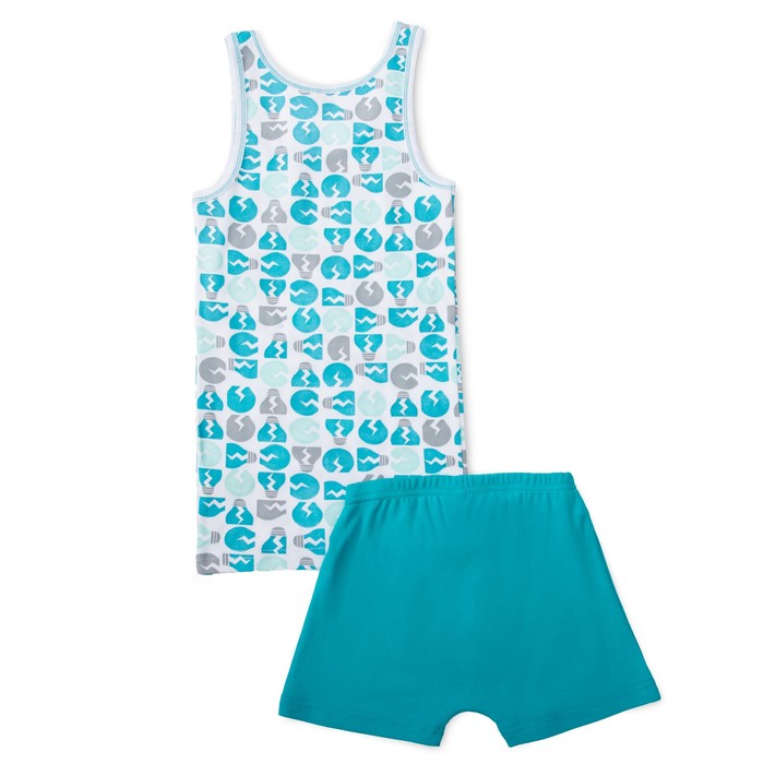Комплект для мальчика (майка, трусы-боксеры), рост 140 см, цвет бирюзовый