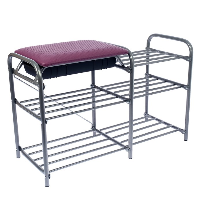 Этажерка с полкой"Люкс 5", цвет баклажан