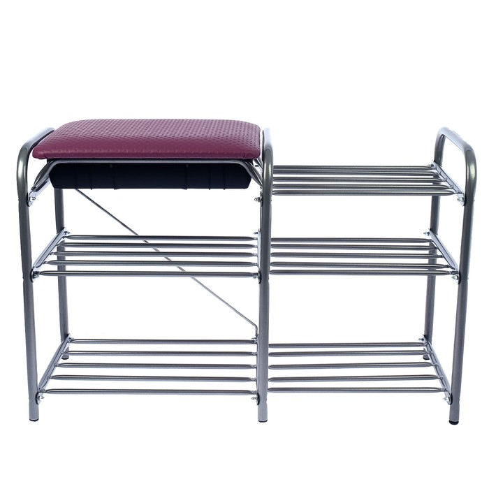 Этажерка с полкой"Люкс 5", цвет баклажан