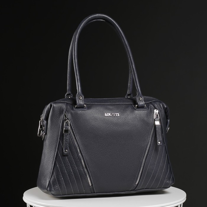 Сумка женская, отдел с перегородкой на молнии, 2 наружных кармана, цвет синий