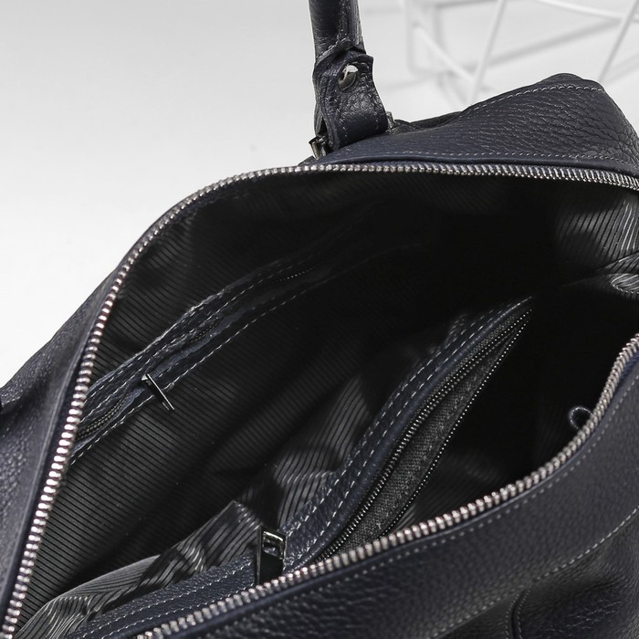 Сумка женская, отдел с перегородкой на молнии, 2 наружных кармана, цвет синий