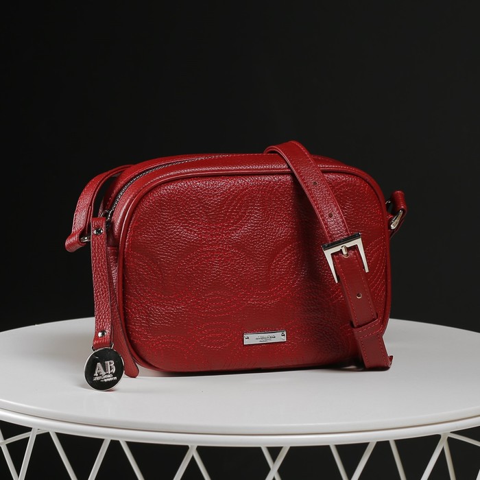 Сумка женская, отдел на молнии, наружный карман, длинный ремень, цвет бордовый