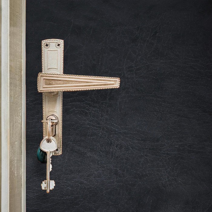 Комплект для обивки дверей, 1,1 × 2 м: иск.кожа, поролон 5 мм, гвозди, струна, серый, «Рулон»