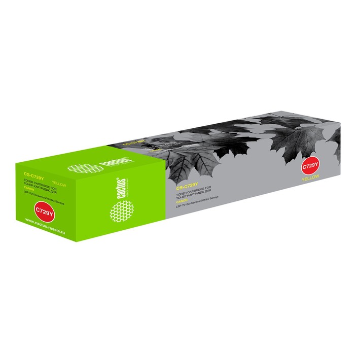 

Картридж Cactus CS-C729Y для Canon i-SENSYS LBP-7010C/LBP-7018C (1000k), желтый