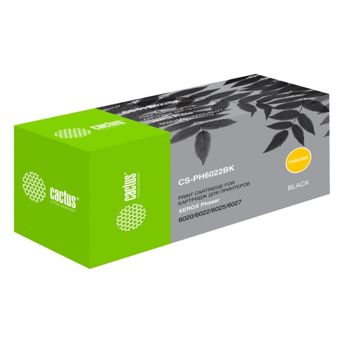 

Картридж Cactus CS-PH6022Bk) 106R02763 для Xerox Phaser 6020/6022 (2000k), черный