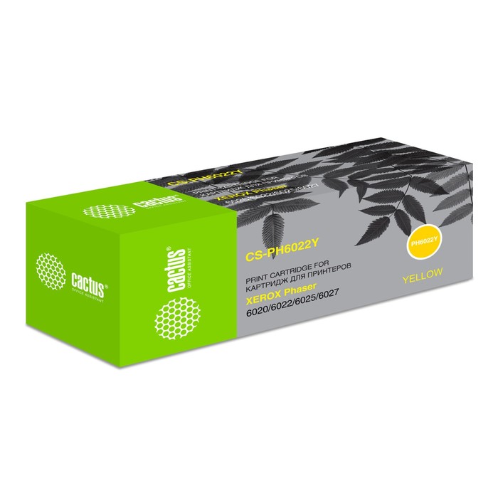 

Картридж Cactus CS-PH6022Y 106R02762 Yellow для Xerox Phaser 6020/6022 (1000k), желтый