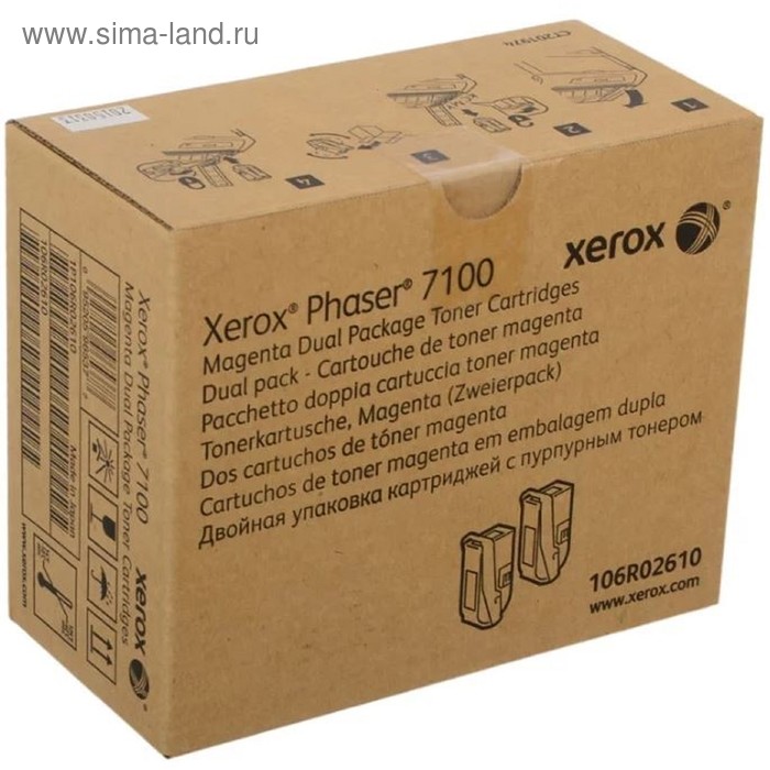 Тонер Картридж Xerox 106R02610 пурпурный для Xerox Ph 7100 (9000стр.) картридж xerox 106r02609 для xerox ph 7100 голубой