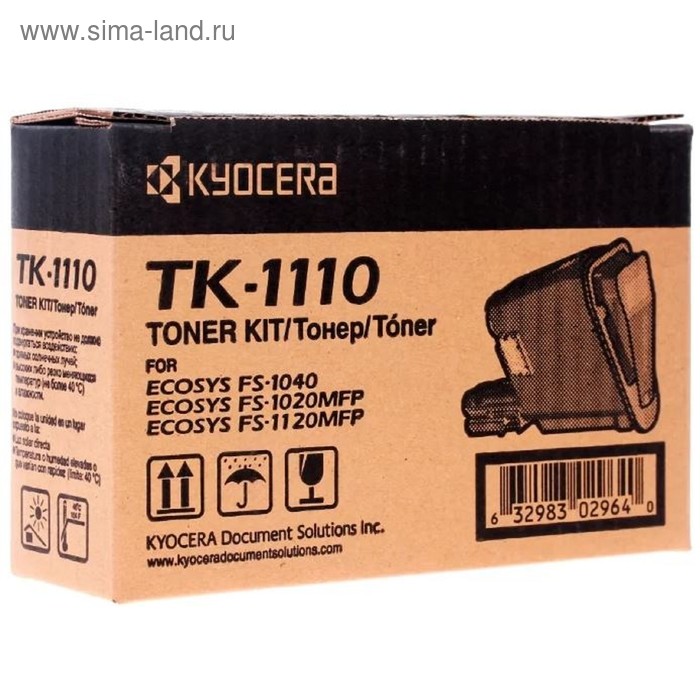 Тонер Картридж Kyocera TK-1110 черный для Kyocera FS-1040/1020/1120 (2500стр.) картридж nv print tk 1110 tk 1110 tk 1110 tk 1110 tk 1110 2500стр черный